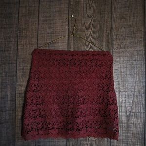 Streetwear Society Maroon Lace Skirt